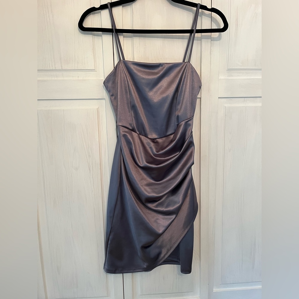 Mini dark purple stretchy dress